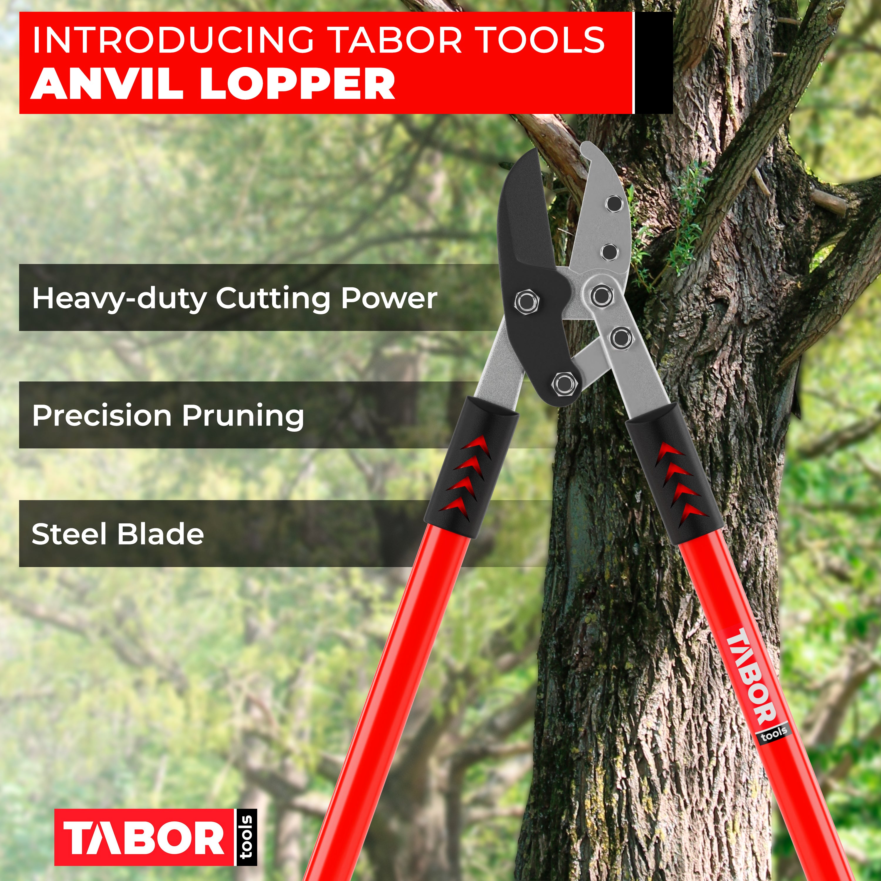 TABOR TOOLS GG12A Professional 30" Compound Action Anvil Lopper