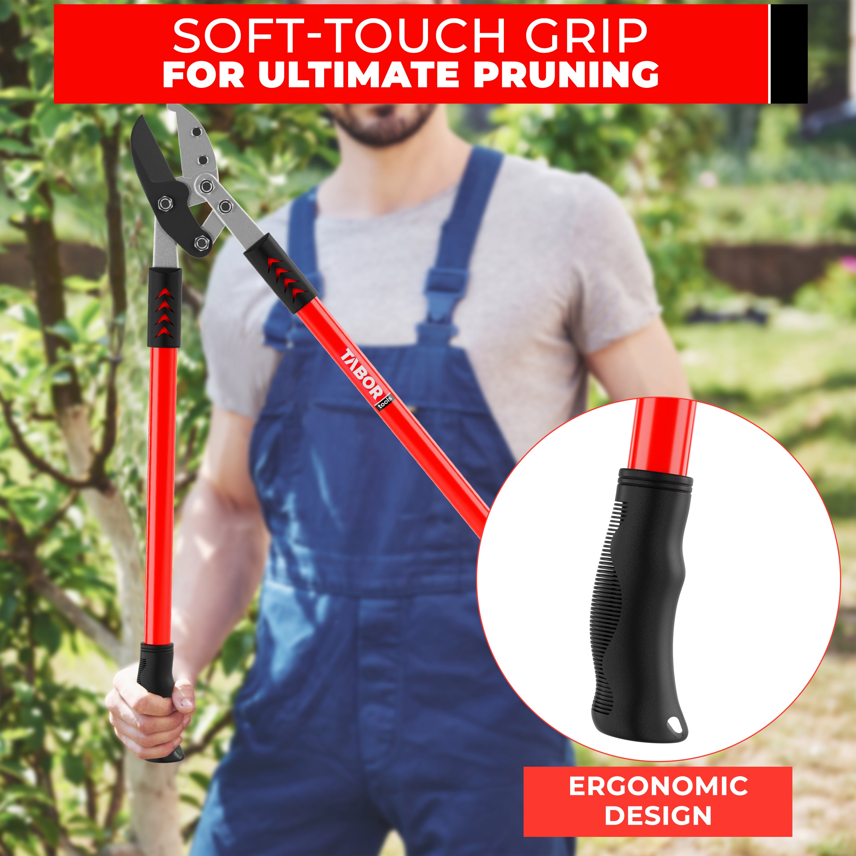 TABOR TOOLS GG12A Anvil Lopper With Compound Action, 30 Inch Tree Trimmer, Branch Cutter With %e2%8c%80 2 Inch Cutting Capacity Chops Thick Branches With Ease TABOR TOOLS GG12A Anvil Lopper With Compound Action, 30 Inch Tree Trimmer, Branch Cutter With %e2%8c%80 2 Inch Cutting Capacity Chops Thick Branches With Ease