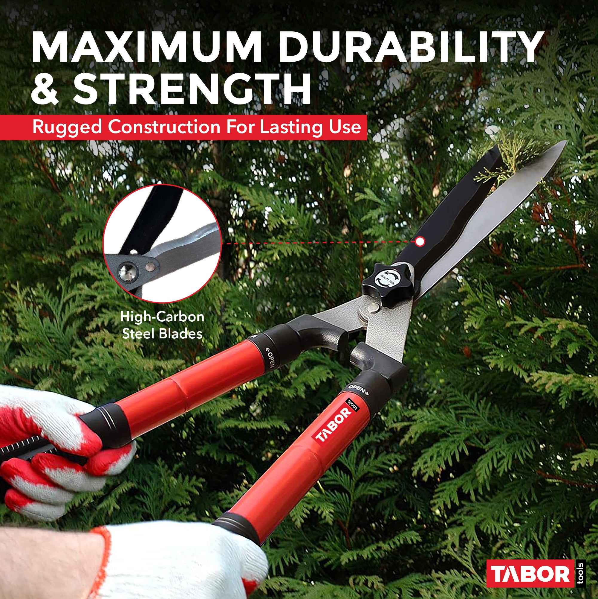 TABOR TOOLS B212A Extendable Telescopic Hedge Shears