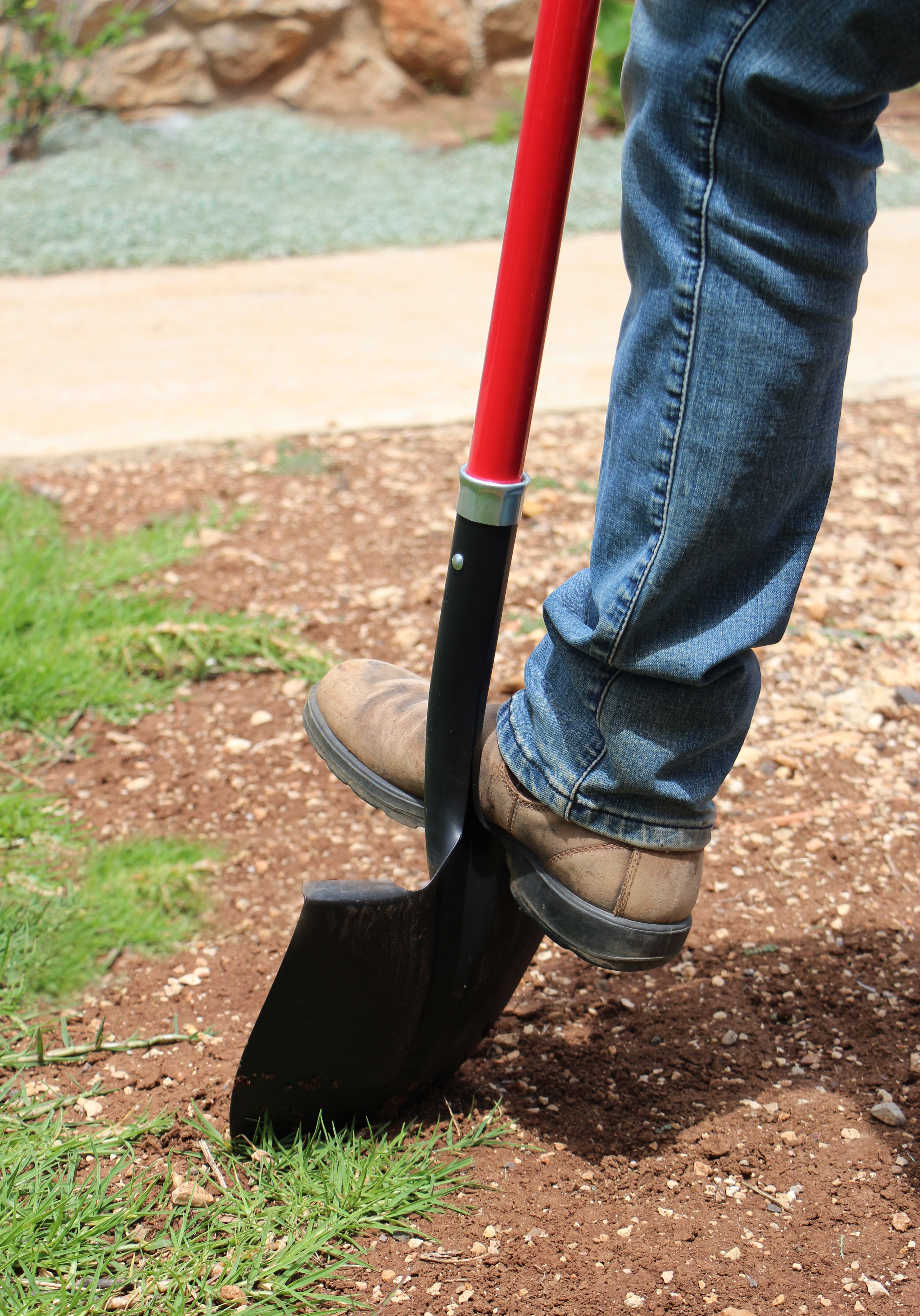 TABOR TOOLS J202 Digging  Shovel With Rounded Blade and Strong Straight 45" Fiberglass Handle