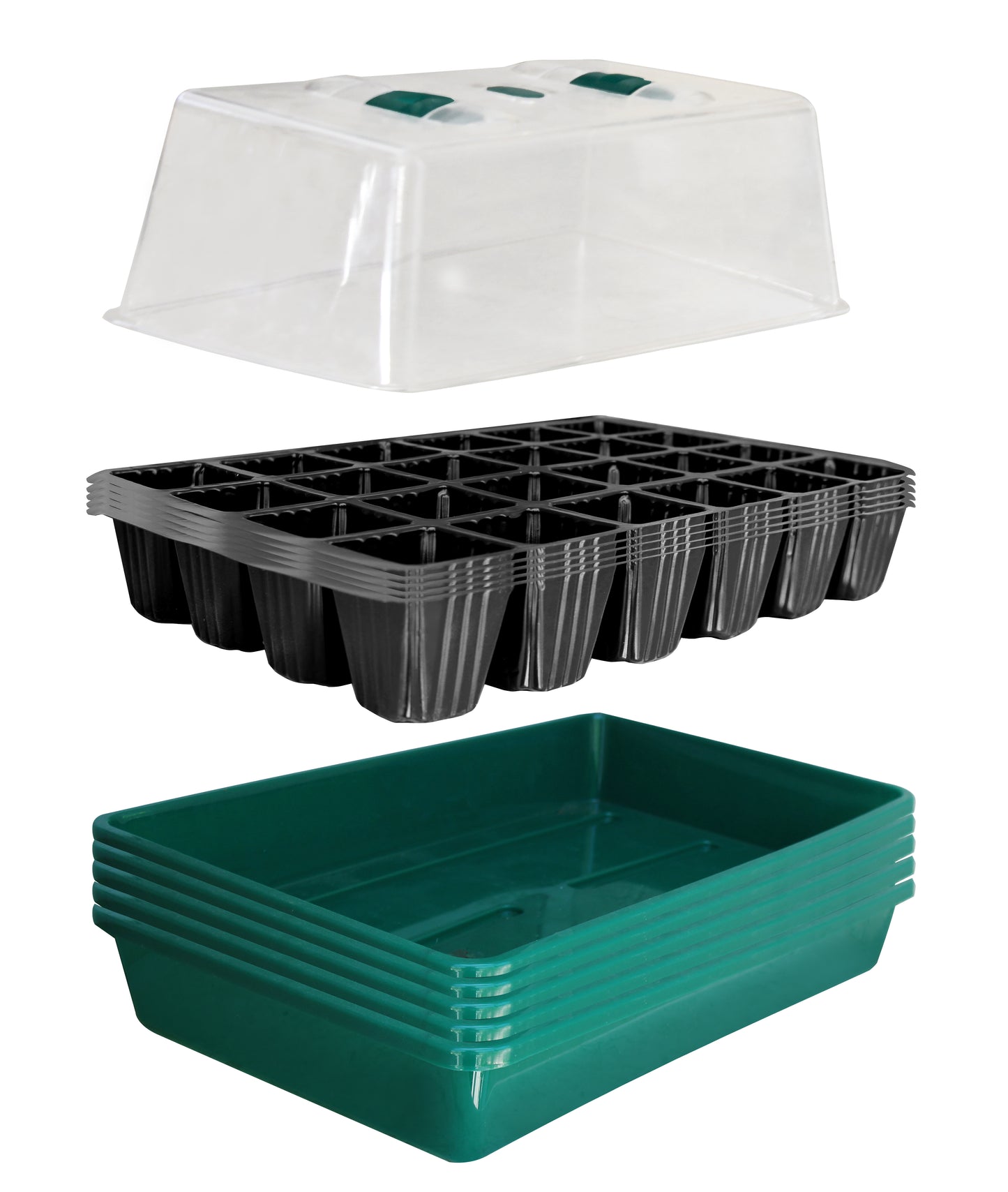 TABOR TOOLS 10-Pack Seed Starter Cell Insert for Germination Tray, Plastic 24-Cell Seedling Trays with Drain Holes. (10-Pack) TR45A.