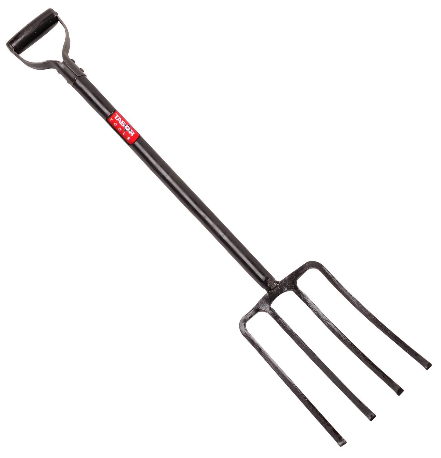 TABOR TOOLS Digging Fork, Steel Shaft, Super Heavy Duty 4 Tine Spading Fork, Virtually Unbreakable Garden Fork, 40 Inch Length. J59A.